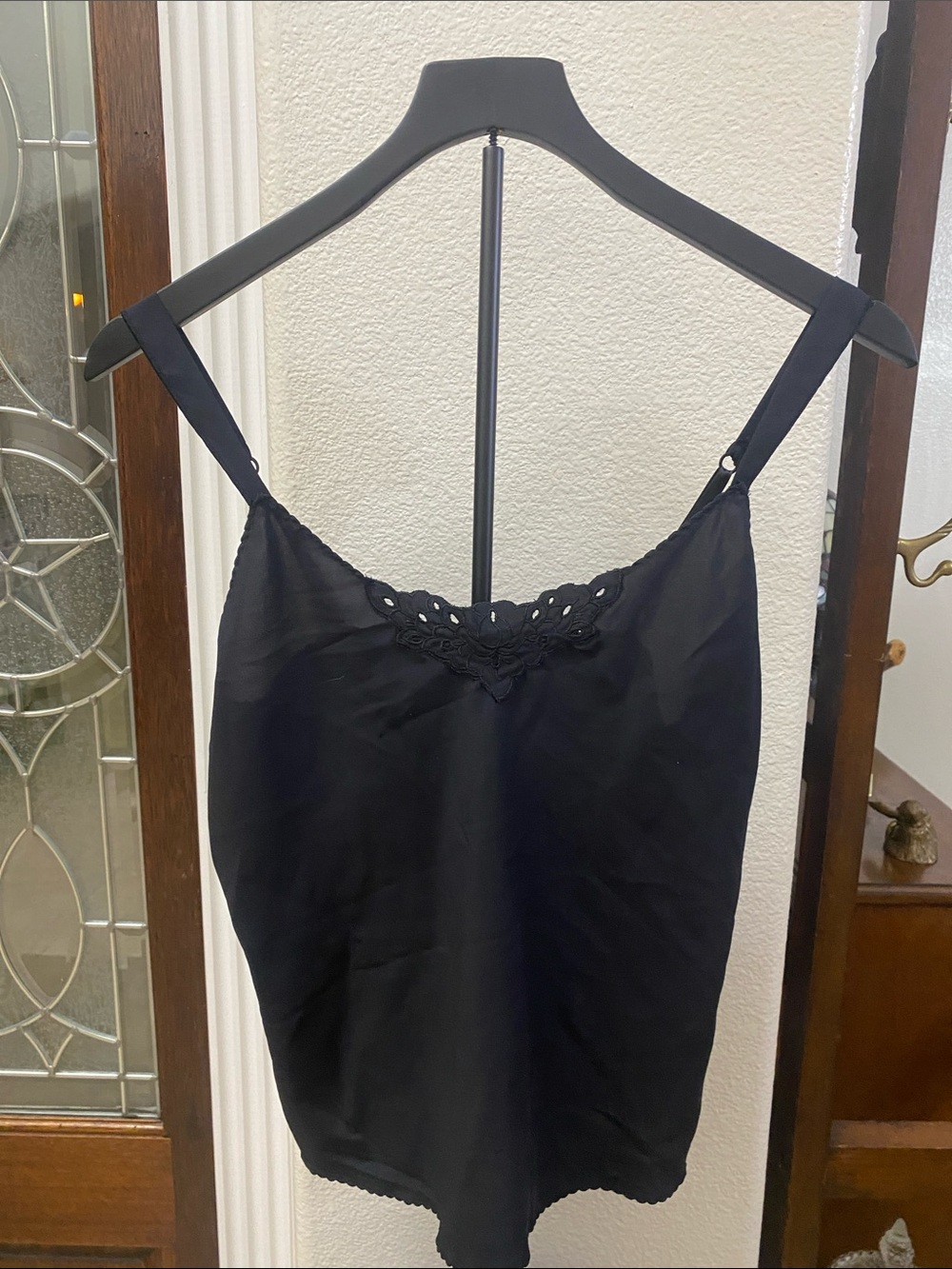 Vanity Fair Vintage Black Lace-Detail Camisole size 32/38